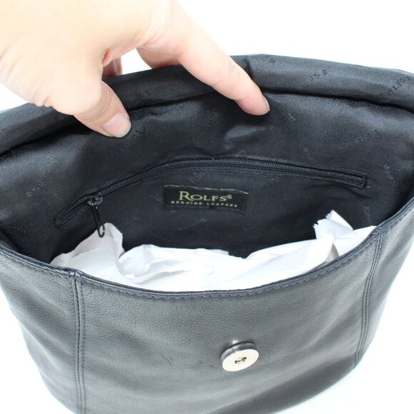 Rolfs Sleek Flap Closure Leather‎ Crossbody Black - Picture 4 of 11